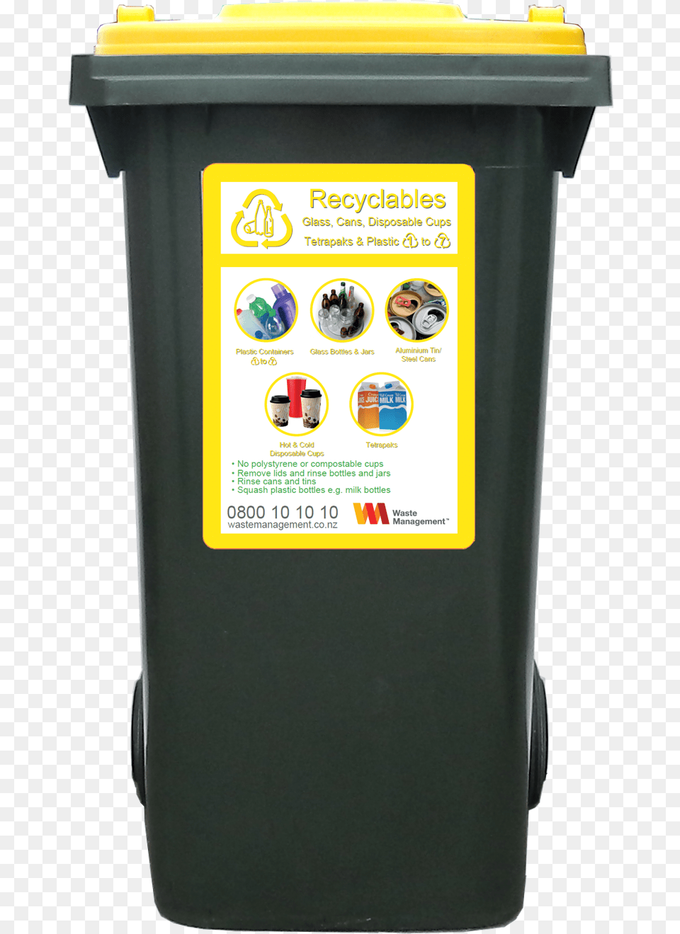 Litre Wheelie Bin Waste Management Nz, Tin, Can, Trash Can Free Png