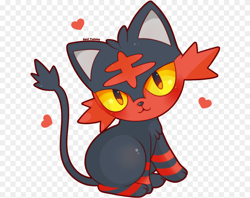 Litten New Pokemon Starter By Seviyummy Cute Fire Pokemon Drawing, Dynamite, Weapon Free Png