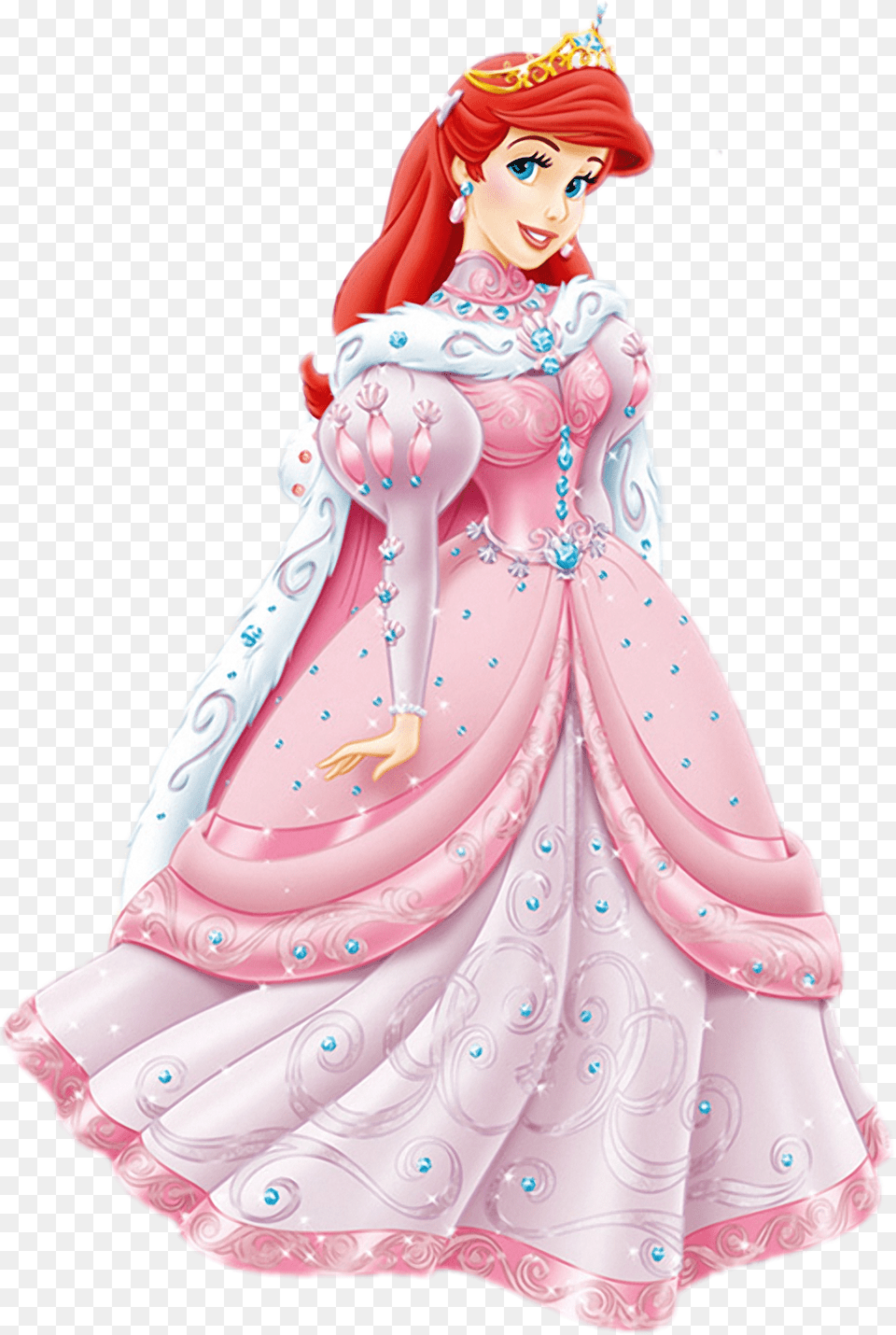 Little Ariel Belle Transparent Disney The Dress Clipart Disney Princess Ariel Pink Dress, Toy, Doll, Figurine, Clothing Free Png Download