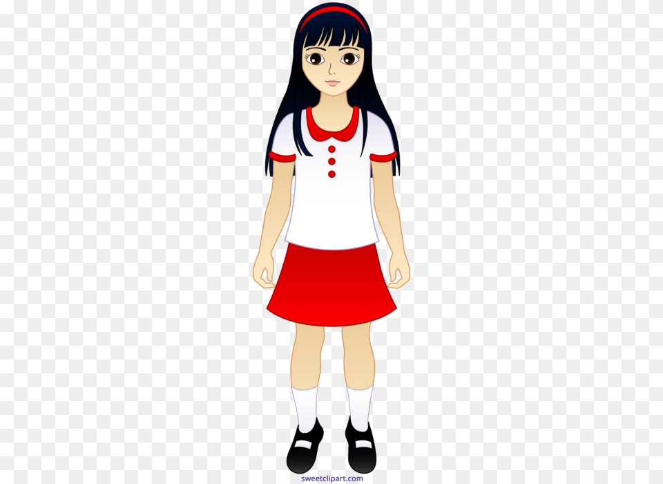 Little Asian Girl Clipart, Book, Comics, Publication, Person Free Png Download
