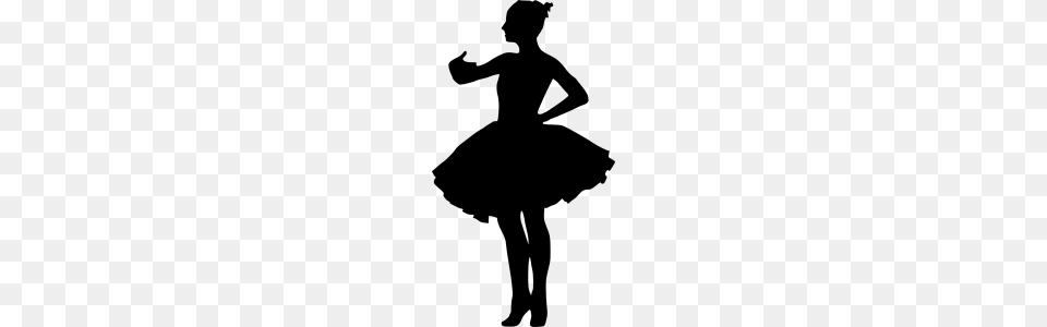 Little Ballerina Silhouette Clipart Clipart, Gray Free Png