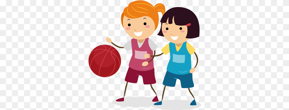 Little Basketball Girls Wall Sticker Kids Playing Netball Clipart, Baby, Person, Face, Head Free Transparent Png