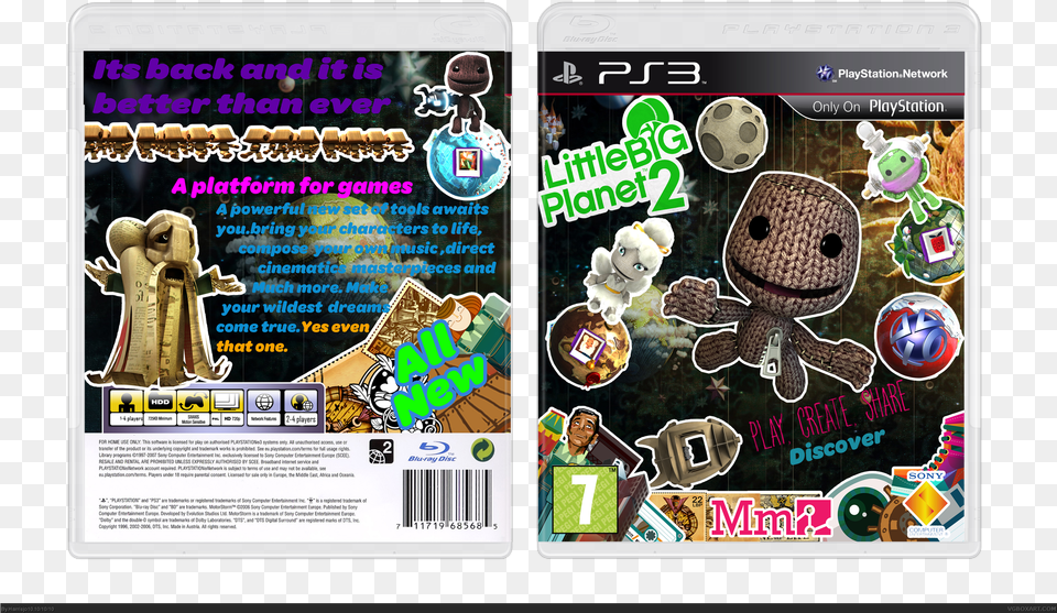 Little Big Planet 2 Box Art Cover Little Big Planet 2 Cover, Food, Sweets, Advertisement, Poster Free Png Download