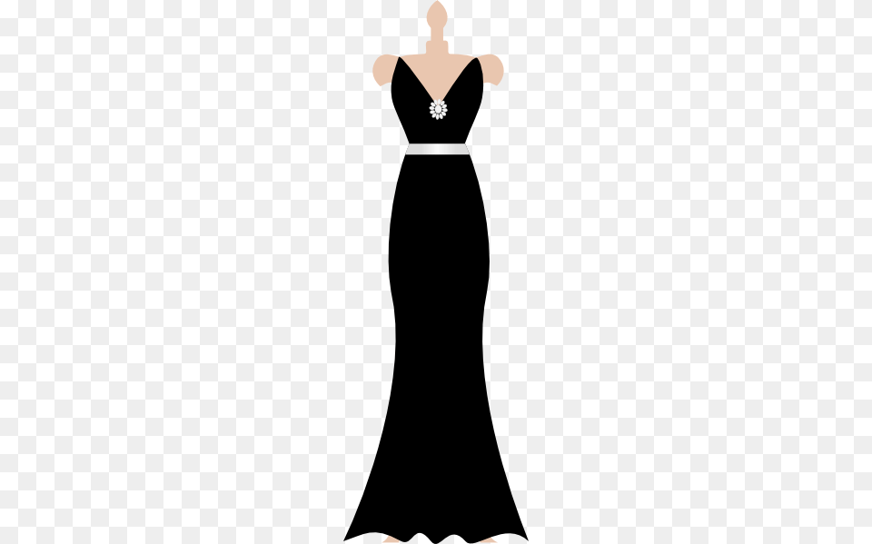 Little Black Dress Silhouette Clip Art Black Dress On Stand Clip, Clothing, Evening Dress, Fashion, Formal Wear Free Transparent Png