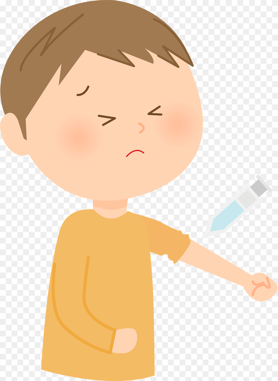 Little Boy Getting A Vaccination Clipart, Cutlery, Baby, Person, Face Png Image
