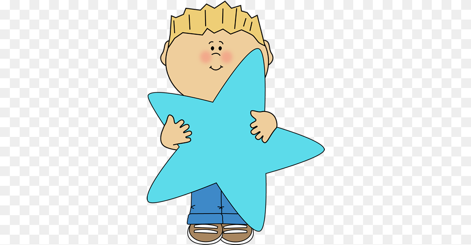 Little Boy Holding A Blue Star Boy Star Clipart 363x500 Kid Holding A Star Clipart, Animal, Fish, Sea Life, Shark Png Image