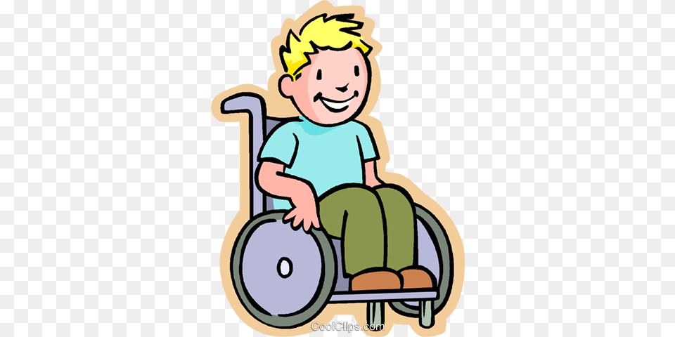 Little Boy In A Wheelchair Royalty Vector Clip Art, Chair, Furniture, Baby, Person Free Png Download