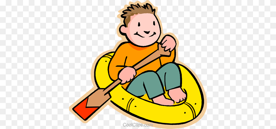 Little Boy In Rubber Raft Royalty Free Vector Clip Art, Oars, Paddle, Face, Head Png