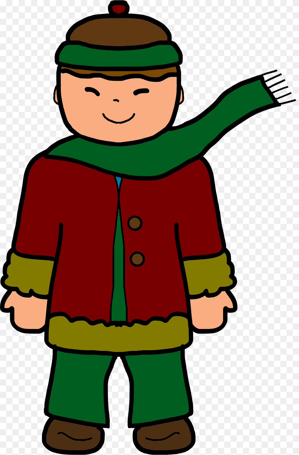 Little Boy In Winter Clothes Clipart, Baby, Elf, Person, Clothing Free Png