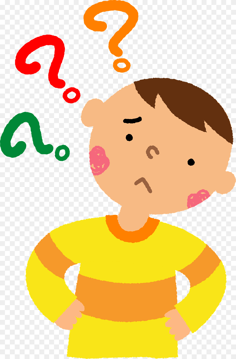 Little Boy Is Questioning Clipart, Baby, Person, Number, Symbol Free Png