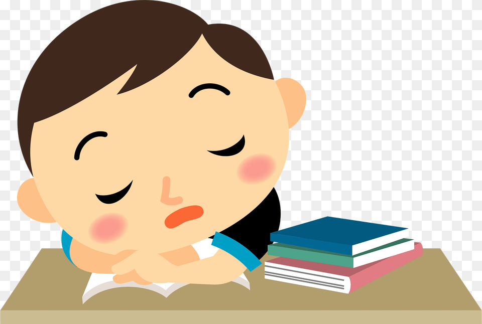 Little Boy Is Sleeping Clipart, Book, Person, Publication, Reading Free Png
