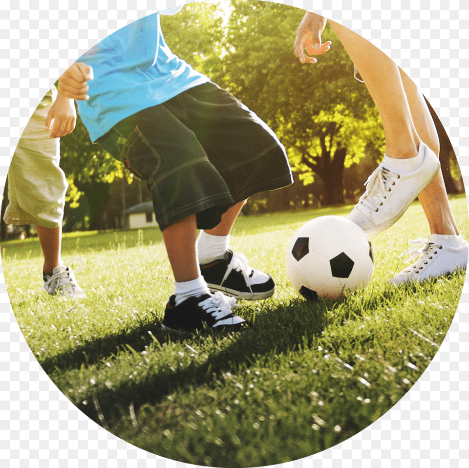 Little Boy Playing Soccer With His Father Concept Family Playing Sports, Ball, Sphere, Soccer Ball, Shorts Png Image