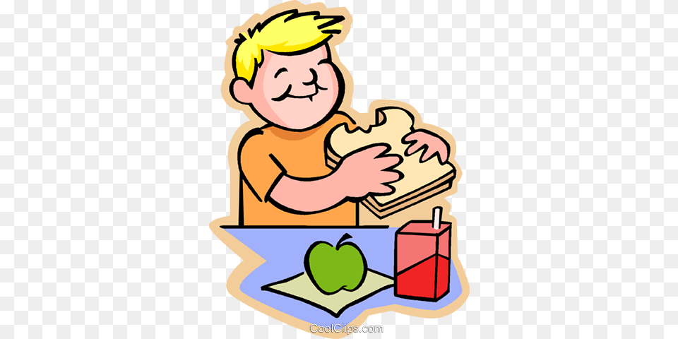 Little Boy With A Sandwich Royalty Vector Clip Art, Food, Lunch, Meal, Baby Free Transparent Png