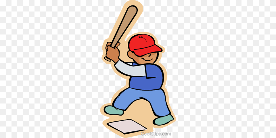 Little Boy With Baseball Bat Royalty Vector Clip Baseball And Bat Clipart Transparent, Athlete, Team, Sport, Person Png
