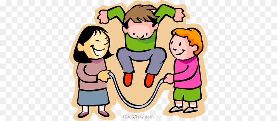 Little Boy With Girls Skipping Rope Royalty Vector Clip Art, Baby, Person, Face, Head Free Png