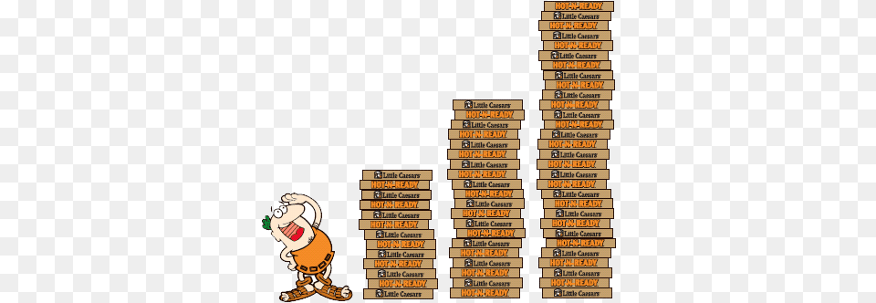 Little Caesars Pueblo Cartoon Stack Of Pizza Boxes, Baby, Person, Game, Super Mario Png Image
