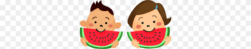 Little Children Eating Watermelon Clipart Illustrations, Food, Fruit, Plant, Produce Free Png