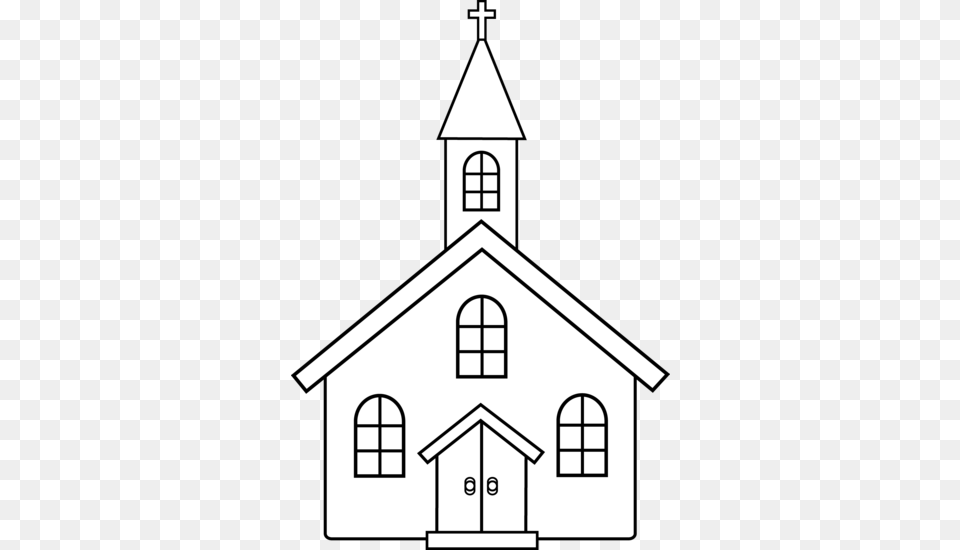 Little Church Line Art Coloring Picture Of A Church, Architecture, Building Png Image