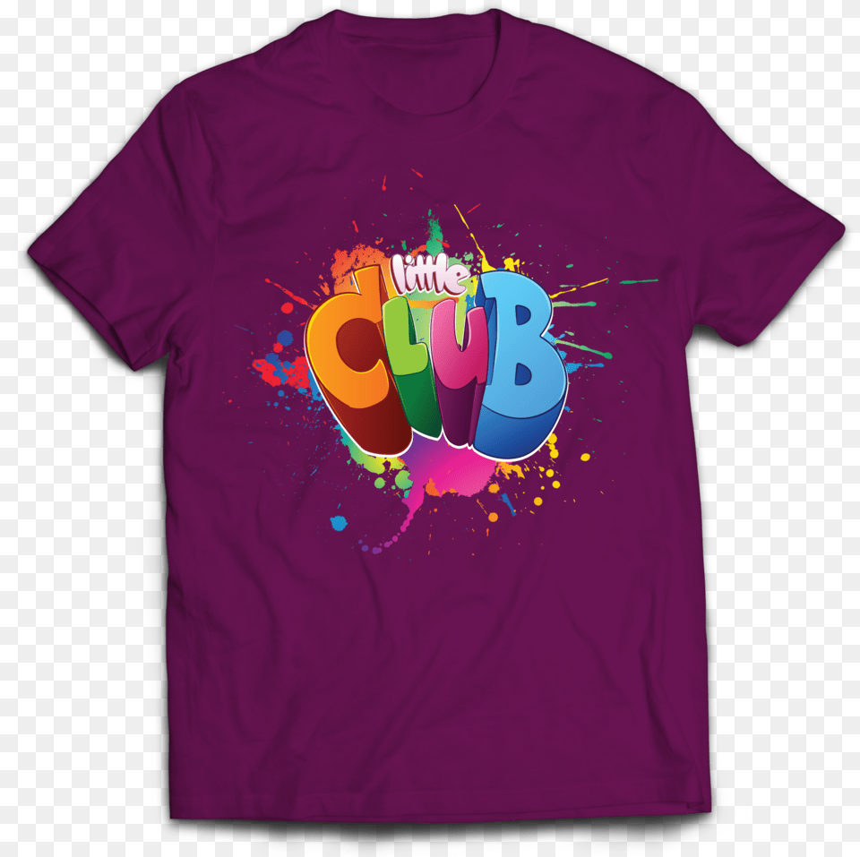 Little Club Splash Tee, Clothing, T-shirt, Shirt, Purple Png Image