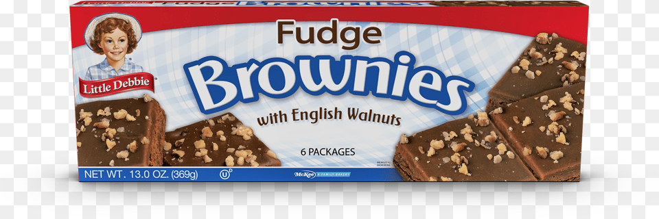 Little Debbie Brownie With Nuts, Chocolate, Dessert, Food, Person Free Png Download