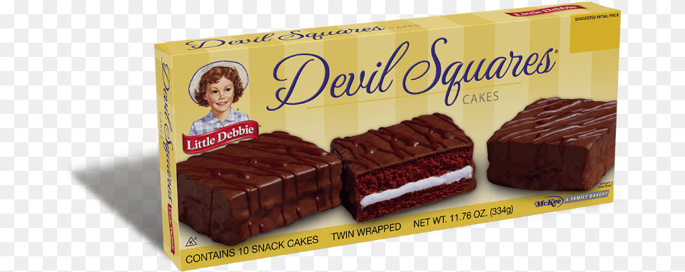 Little Debbie Cakes Devil Squares, Chocolate, Dessert, Food, Baby Png Image