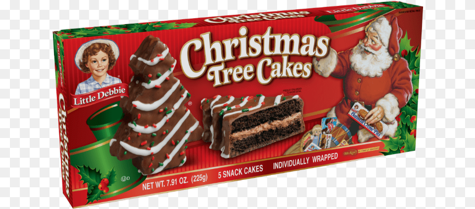 Little Debbie Christmas Tree Cakes Vanilla, Food, Sweets, Person, Baby Free Png