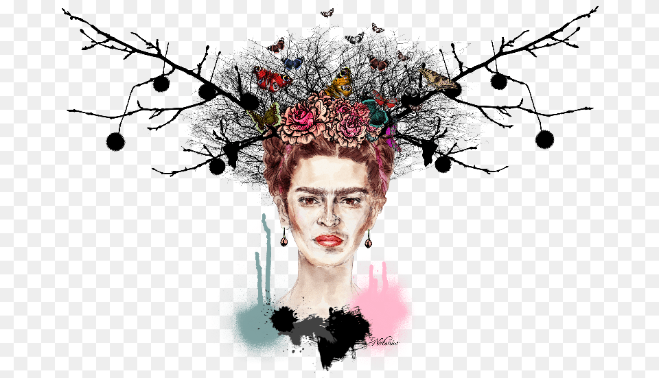 Little Deer Frida Kahlo Frida Kahlo Flowers Butterflies, Accessories, Portrait, Photography, Person Free Transparent Png