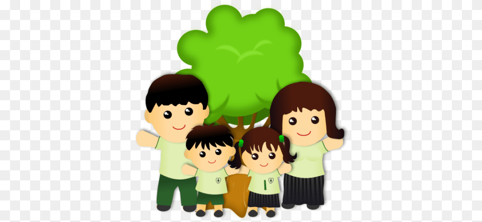 Little Family Tree A Genealogy App For Family Tree With 2 Child, Green, Art, Graphics, Baby Free Png