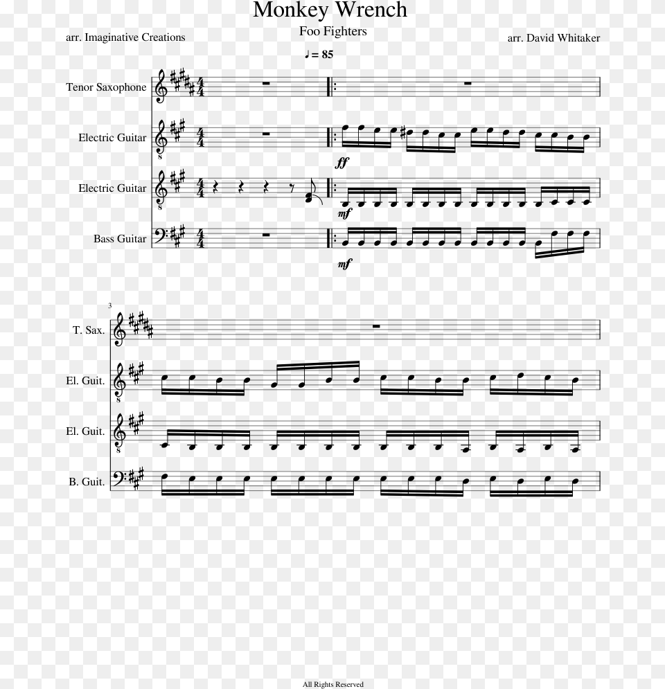 Little Fugue In G Minor Alto Sax Hd Lancer Sheet Music Alto Sax, Gray Png Image