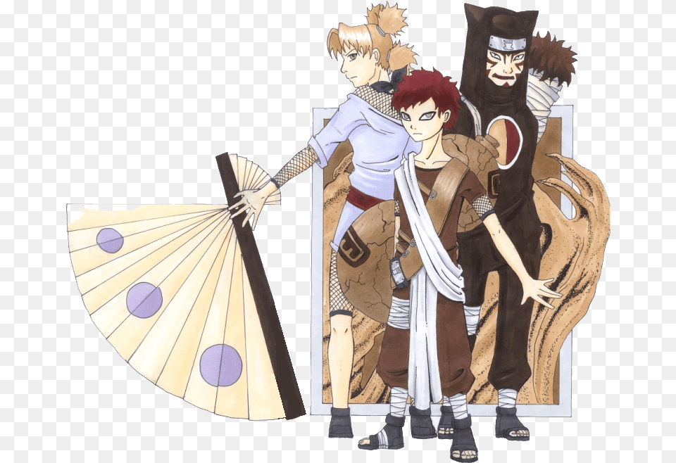 Little Gaara Kankuro And Temari, Book, Comics, Publication, Person Free Png Download