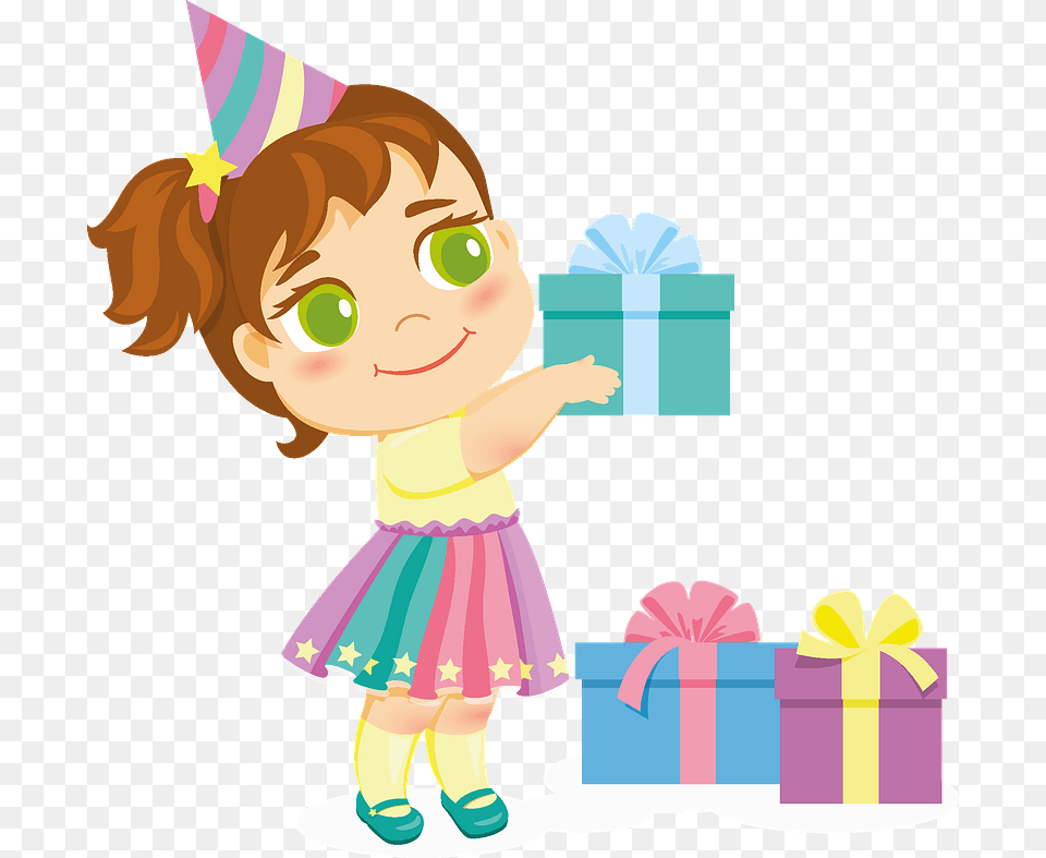 Little Girl Birthday Clipart Illustration, Baby, Person, Clothing, Face Free Png