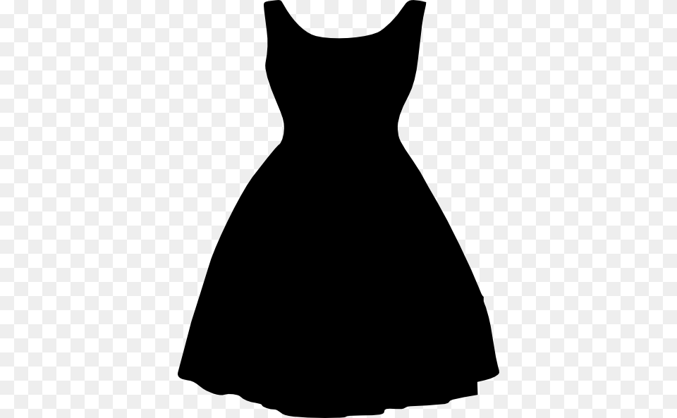 Little Girl Black Dress Clipart, Clothing, Formal Wear, Silhouette, Blouse Png Image
