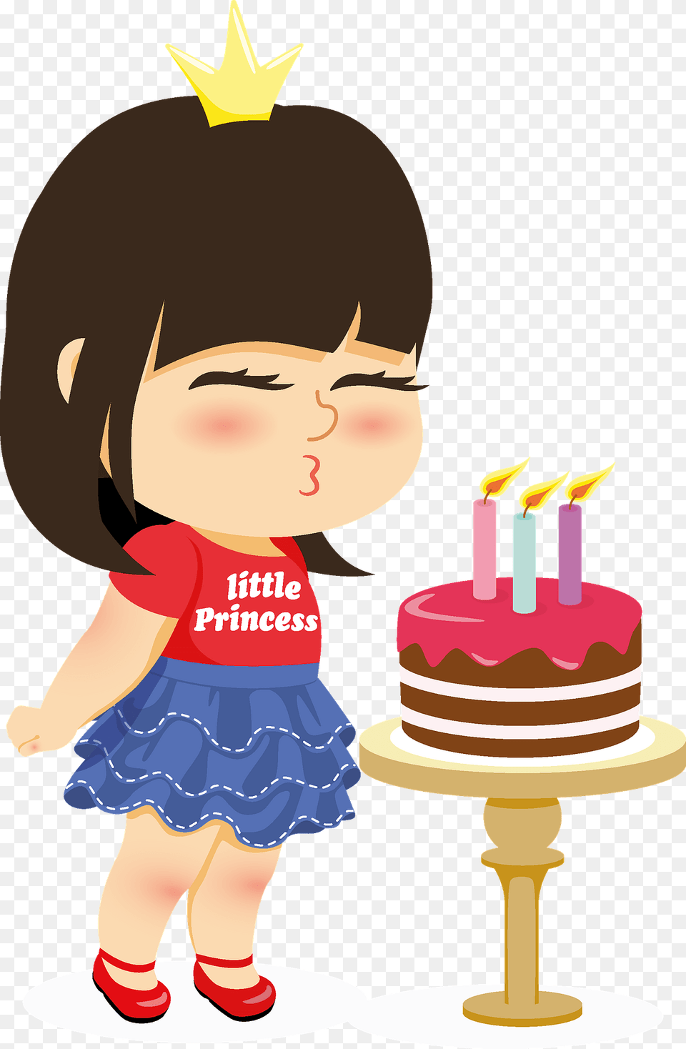 Little Girl Blowing Out Candles Clipart, Person, Birthday Cake, Cake, People Free Png Download