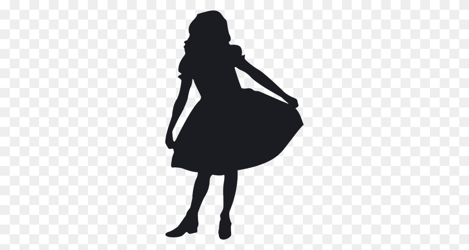 Little Girl Dancing Silhouete, Silhouette, Adult, Female, Person Free Png Download