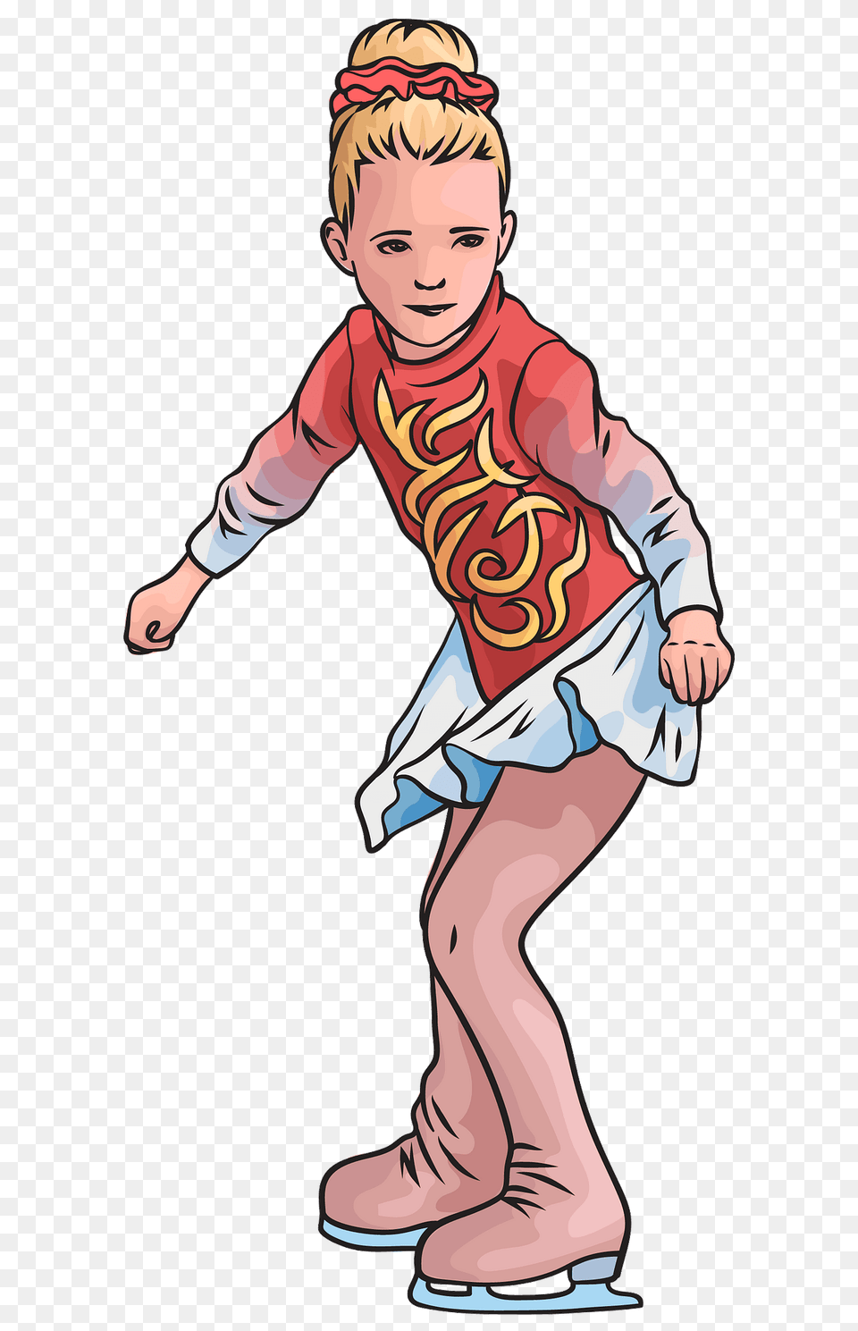 Little Girl Figure Skater Clipart, Boy, Child, Male, Person Free Png