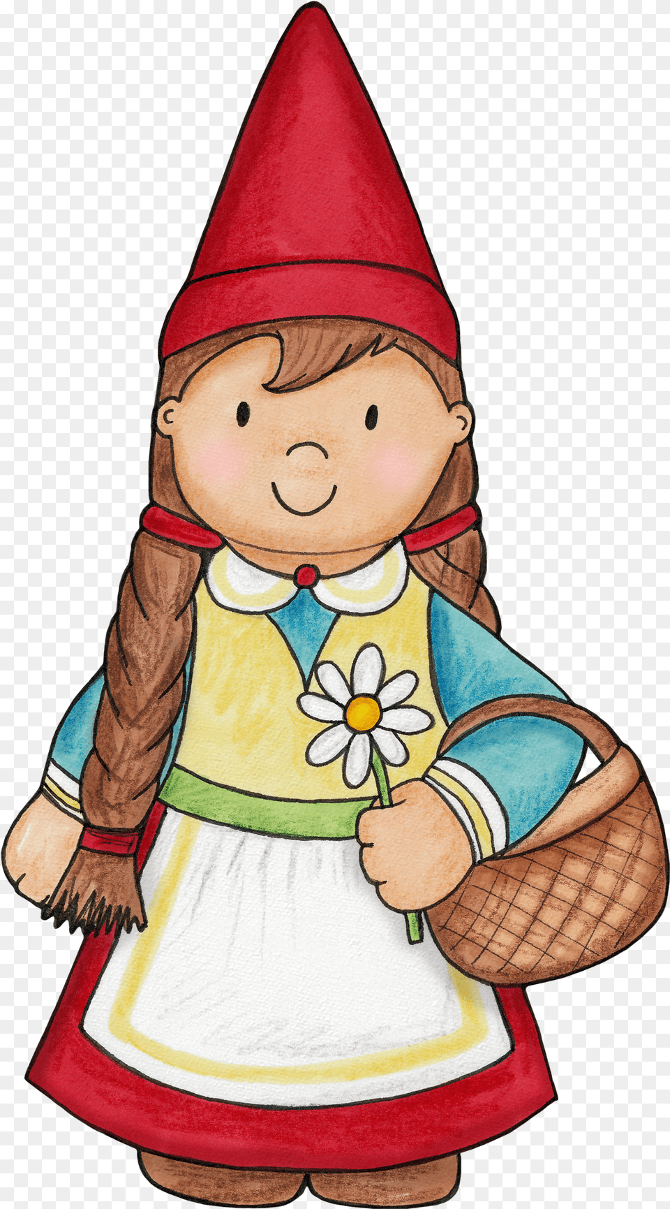 Little Girl Gnome For A Woodlands Party Kabouter Dopido, Clothing, Hat, Baby, Person Free Transparent Png