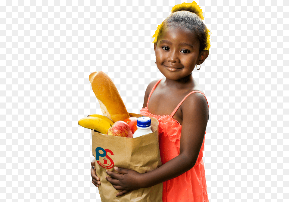 Little Girl Holding Groceries Kid Holding Bag Of Food, Produce, Plant, Person, Fruit Png