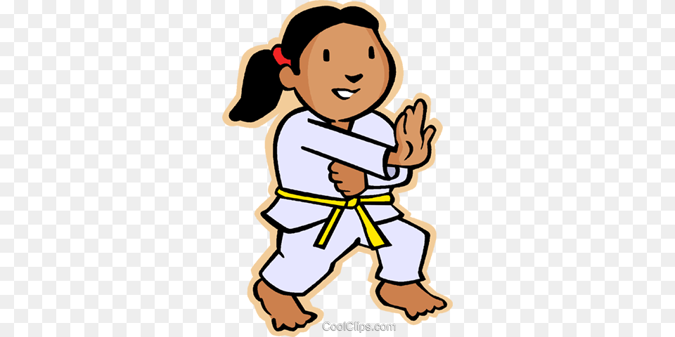 Little Girl In Martial Arts Royalty Vector Clip Art, Baby, Karate, Martial Arts, Person Free Transparent Png