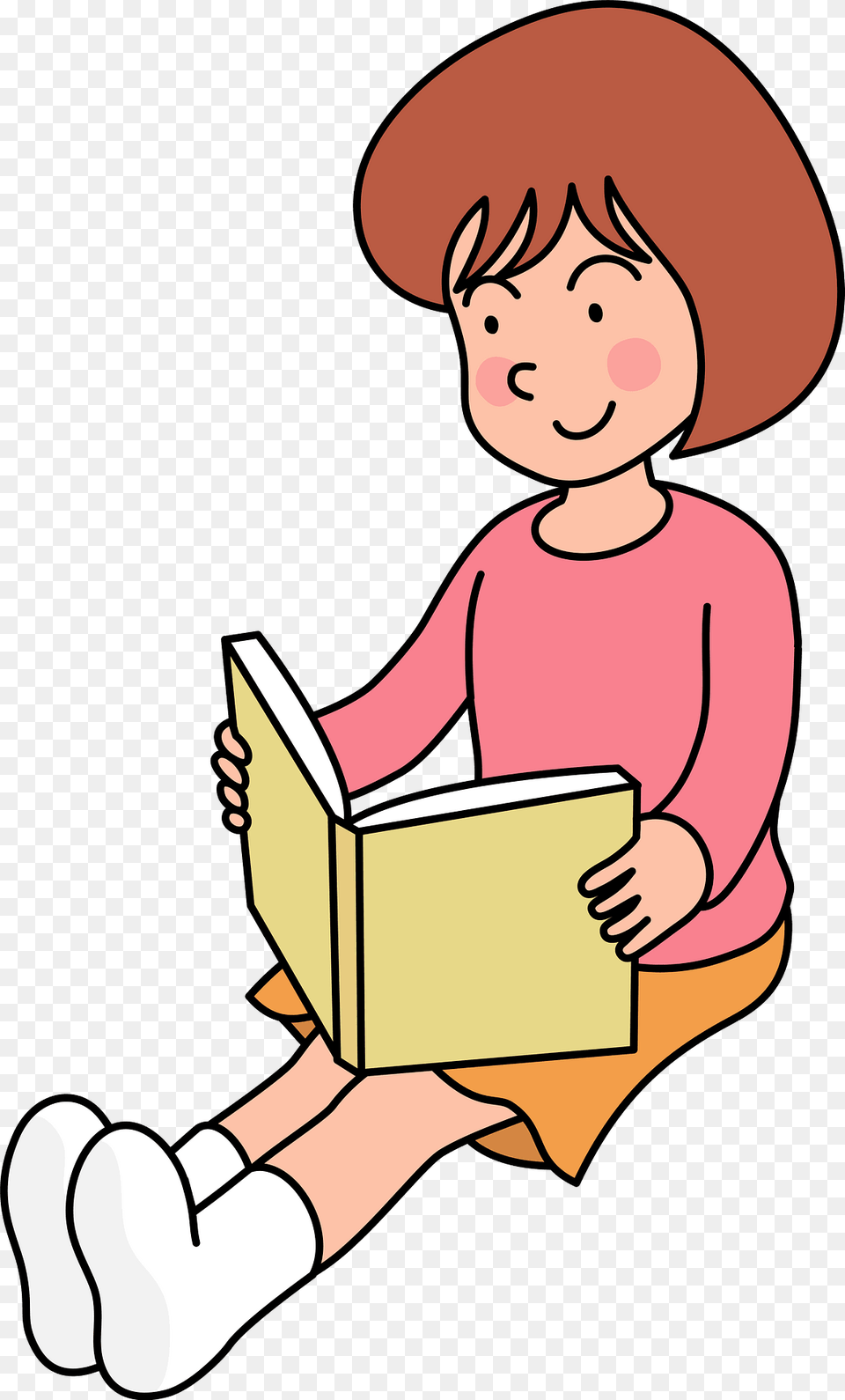 Little Girl Is Reading A Book Clipart, Person, Baby, Face, Head Png