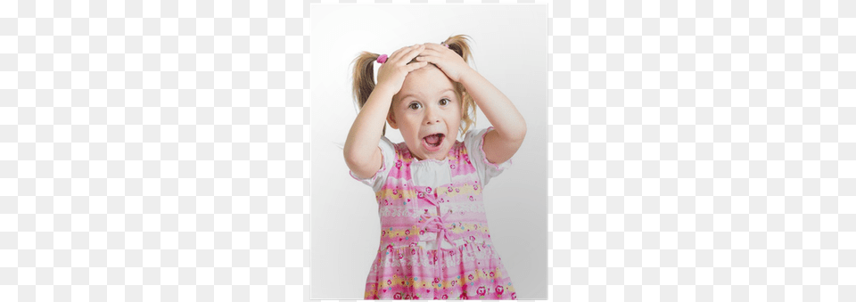 Little Girl Kid Surprised With Hands On Her Head Isolated Surprised Kid, Face, Person, Photography, Portrait Free Transparent Png