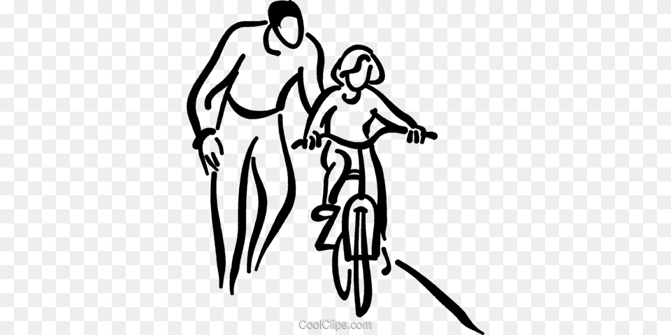 Little Girl Learning To Ride A Bicycle Royalty Vector Clip, Vehicle, Cycling, Transportation, Sport Png
