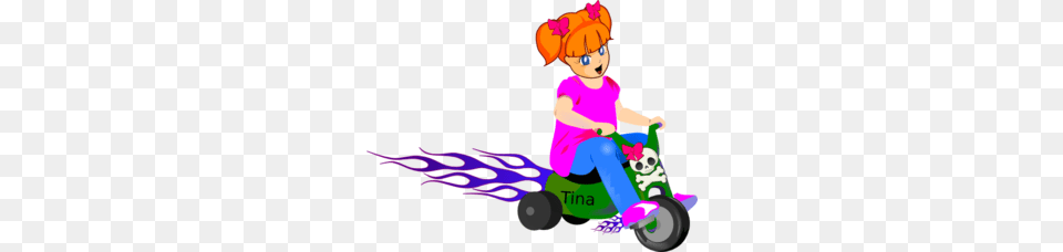 Little Girl On Bike Clip Art, Lawn, Plant, Grass, Person Png Image