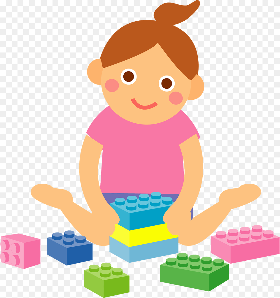 Little Girl Playing With Construction Toys Clipart, Baby, Person, Face, Head Free Transparent Png