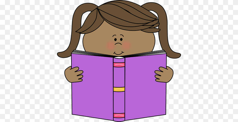 Little Girl Reading A Book Clip Art, Person, Publication, Face, Head Png