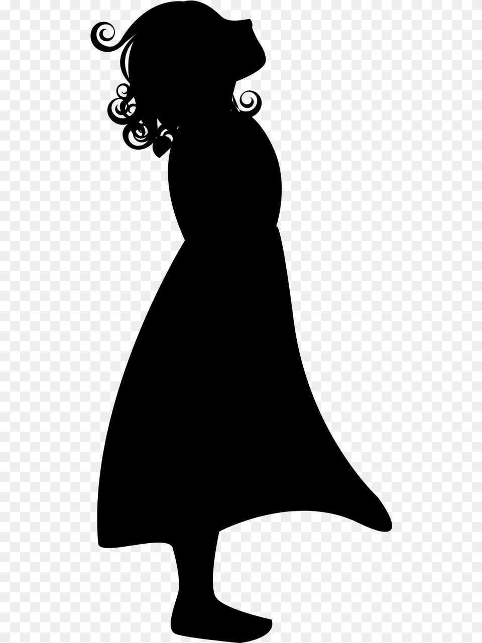 Little Girl Shadow, Gray Free Png