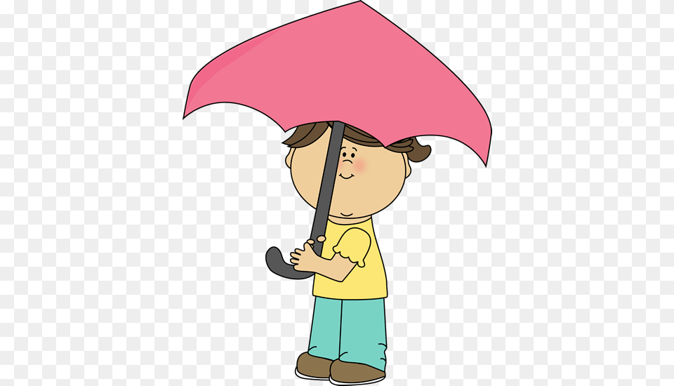 Little Girl With An Umbrella Clip Art Boy Umbrella Clipart, Canopy, Baby, Person, Face Free Png