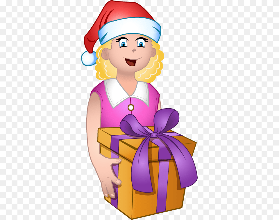 Little Girl With Gift Girl With Gift Clipart, Face, Head, Person, Baby Free Transparent Png