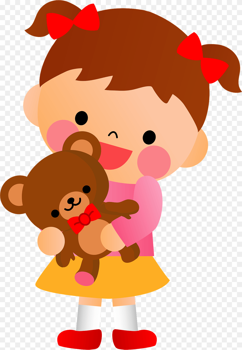 Little Girl With Teddy Bear Clipart, Animal, Mammal, Wildlife, Toy Free Png