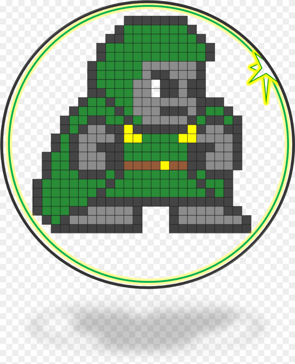 Little Man With Green Cloak And Brown Belt Dr Doom Pixel Art, Disk Png