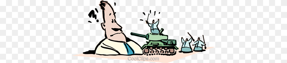 Little Men Make War On Businessman Royalty Vector Clip Art, Armored, Military, Tank, Transportation Free Png Download